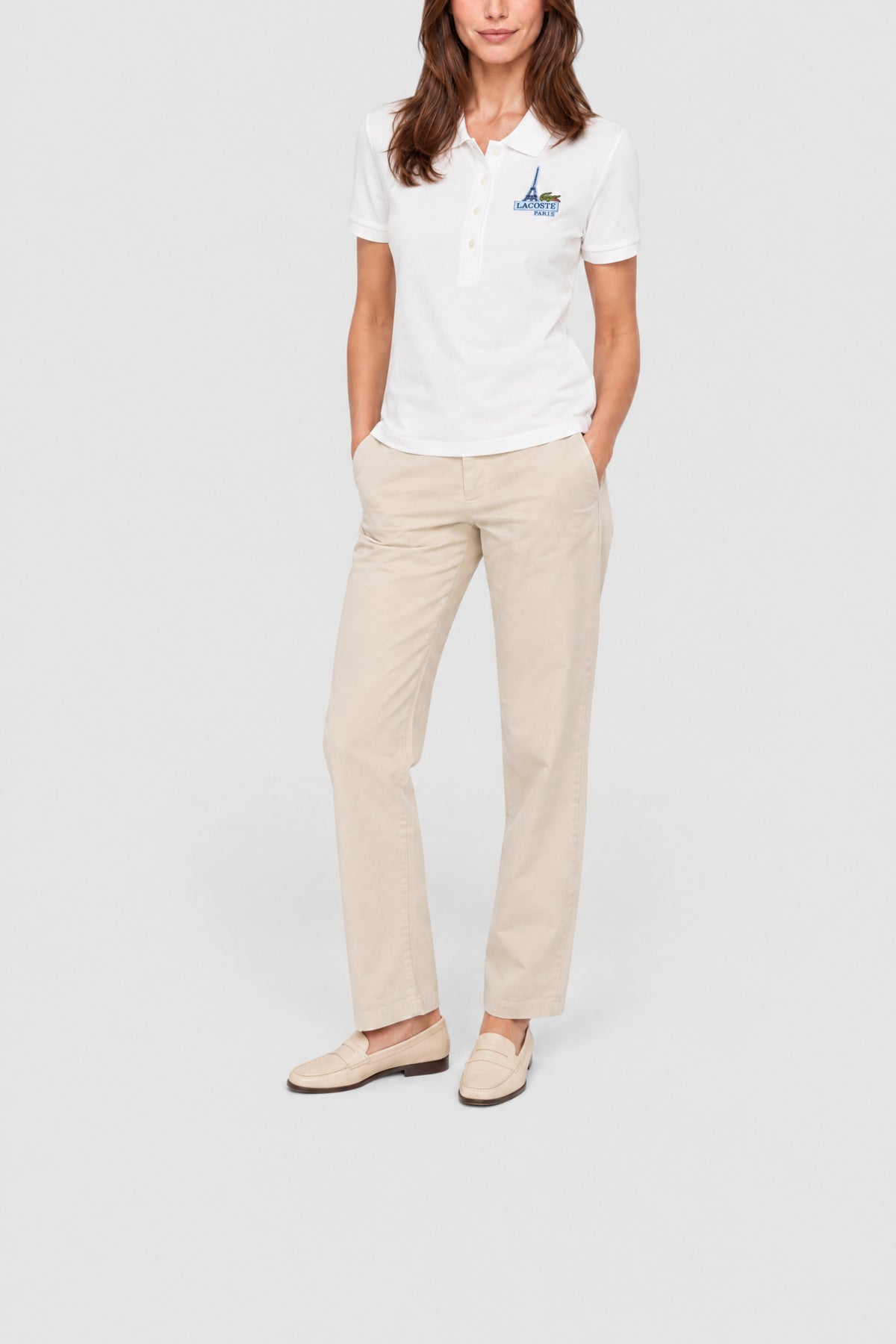 Polo avec logo boutonné - Blanc