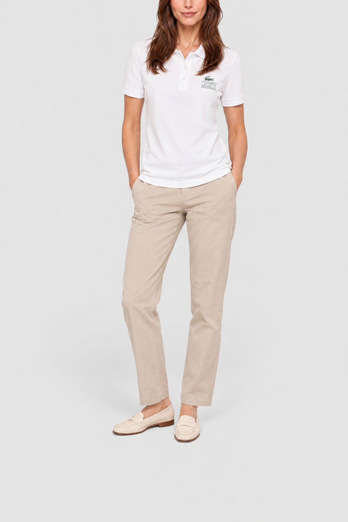 Polo en mini piqué stretch - Blanc