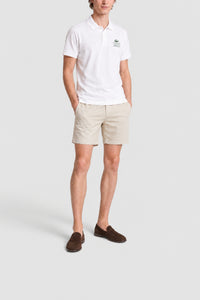 Polo en mini piqué stretch - Blanc