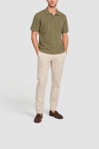 Polo L.12.12 loose fit en piqué avec badge - Kaki