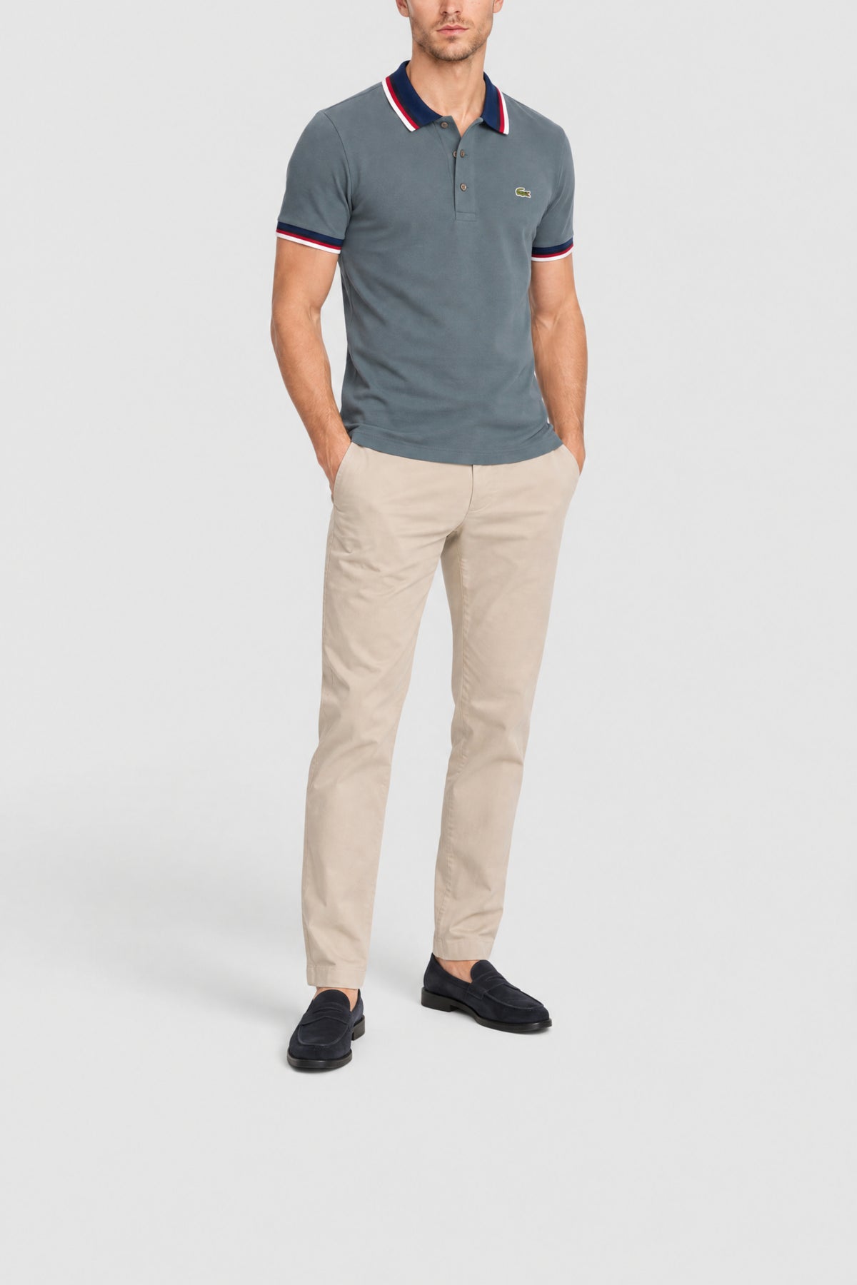 Polo en mini piqué stretch - Nebuleuse