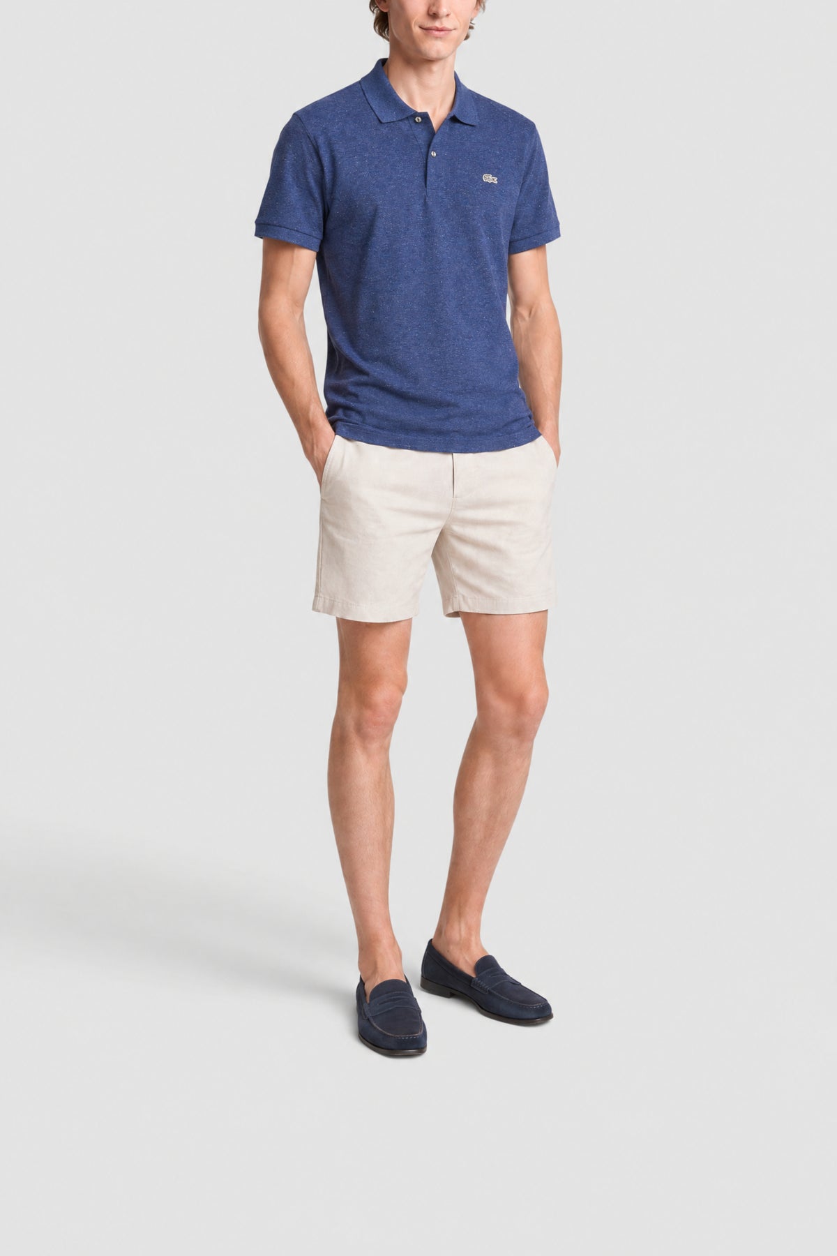 Polo L.12.12 classic fit en Petit piqué - Marine Neps