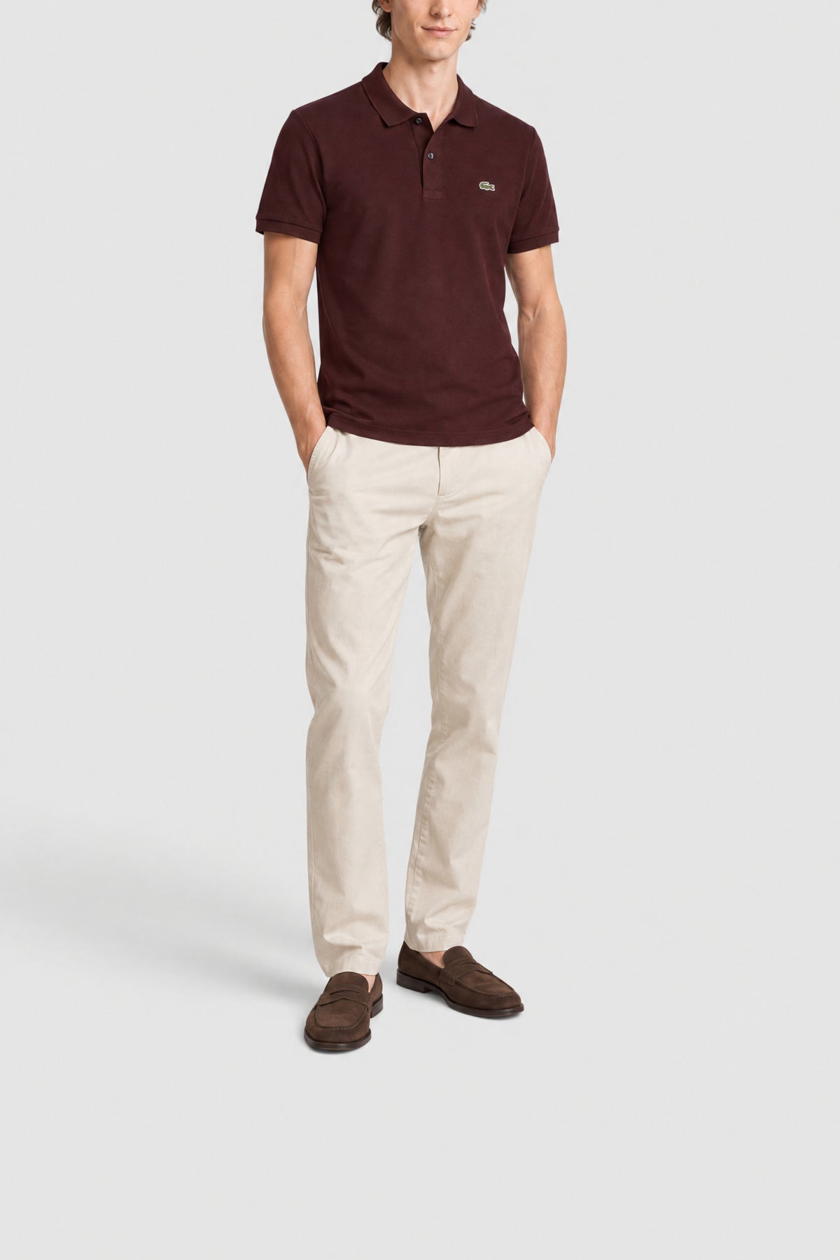 Polo L.12.12 slim fit Petit piqué - Expresso