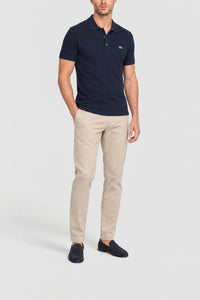 Polo en mini piqué stretch - Marine