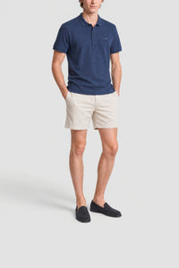Polo Paris en piqué stretch - Bleu Indigo Foncé