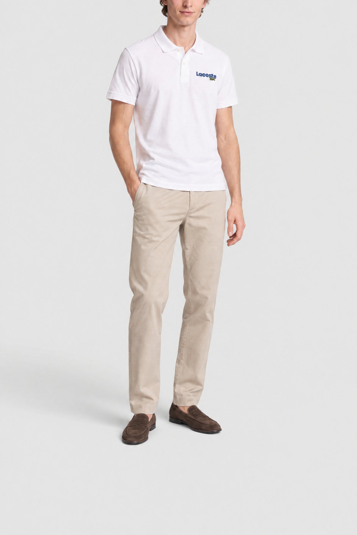 Polo L.12.12 regular fit effet délavé - Blanc