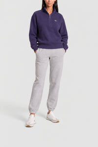 Sweatshirt à col montant zippé en piqué - Velours