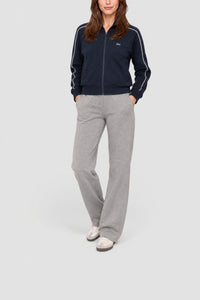 Sweatshirt Paris zippé en piqué - Marine & Farine