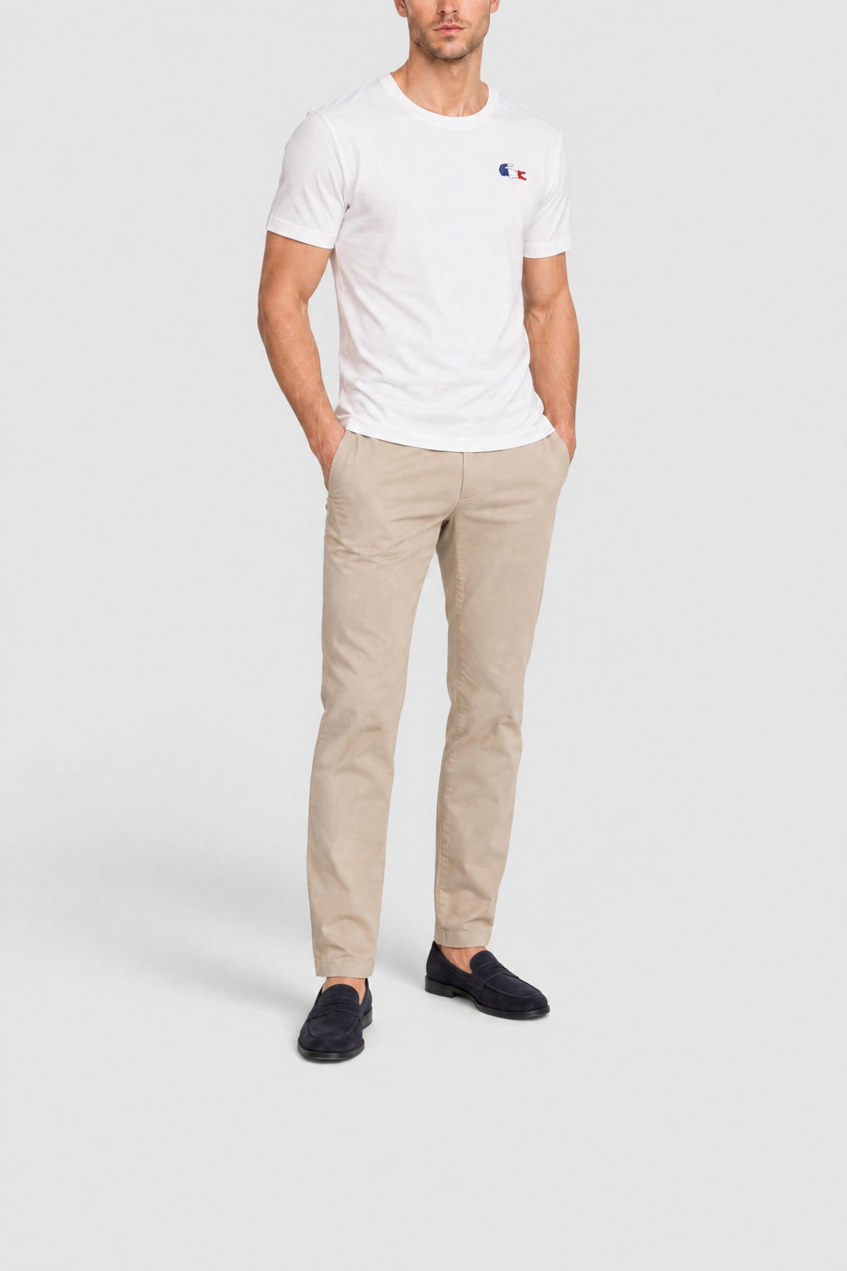 T-shirt avec logo tricolore - Blanc