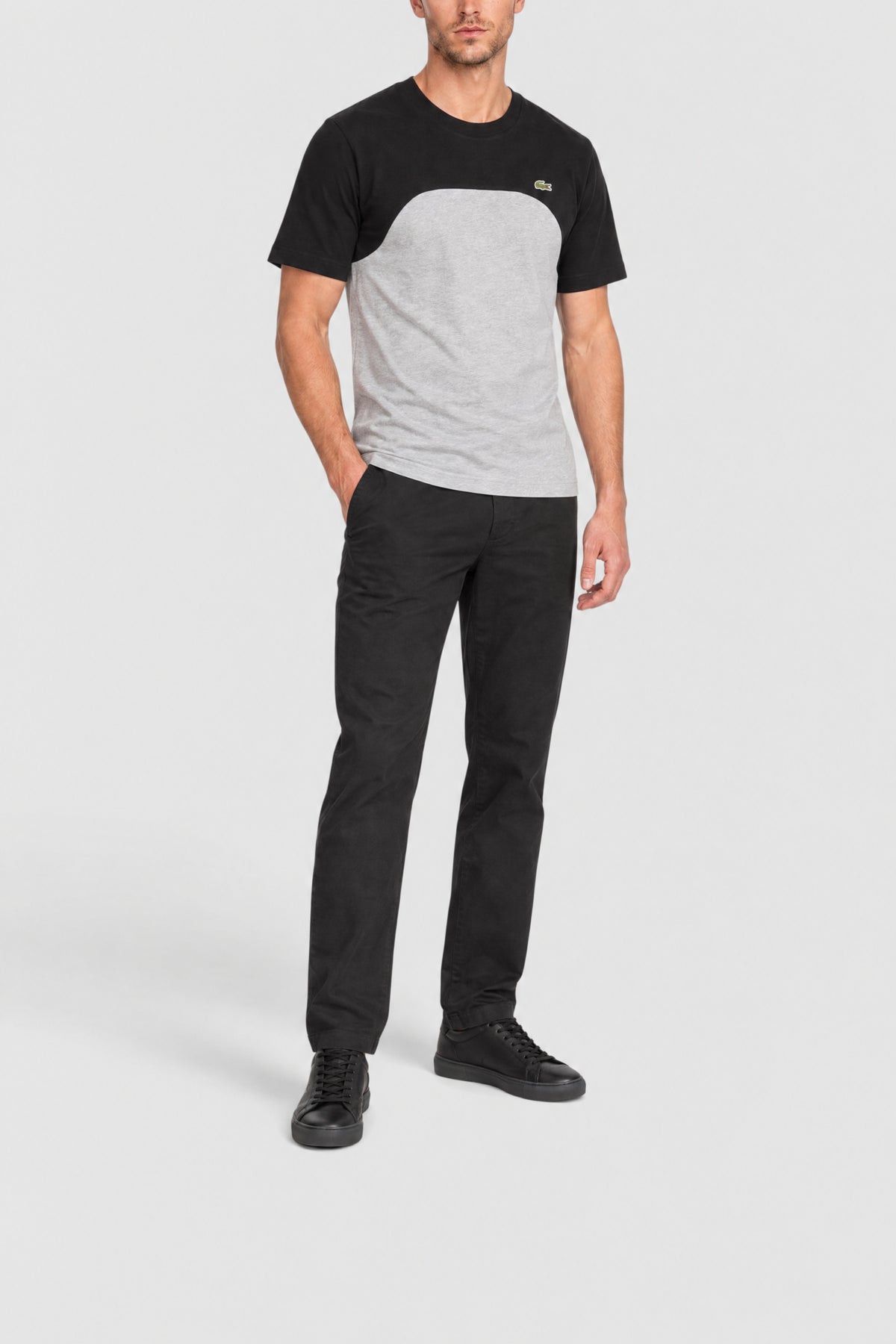T-shirt à manches courtes - Argent Chiné & Noir