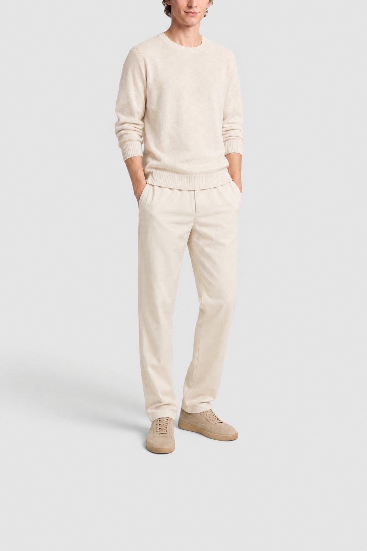 Pantalon de survêtement en lin - Naturel Clair