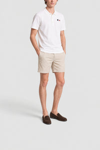 Button-up polo shirt with logo - White