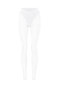 Legging Cyber en résille - Ecru