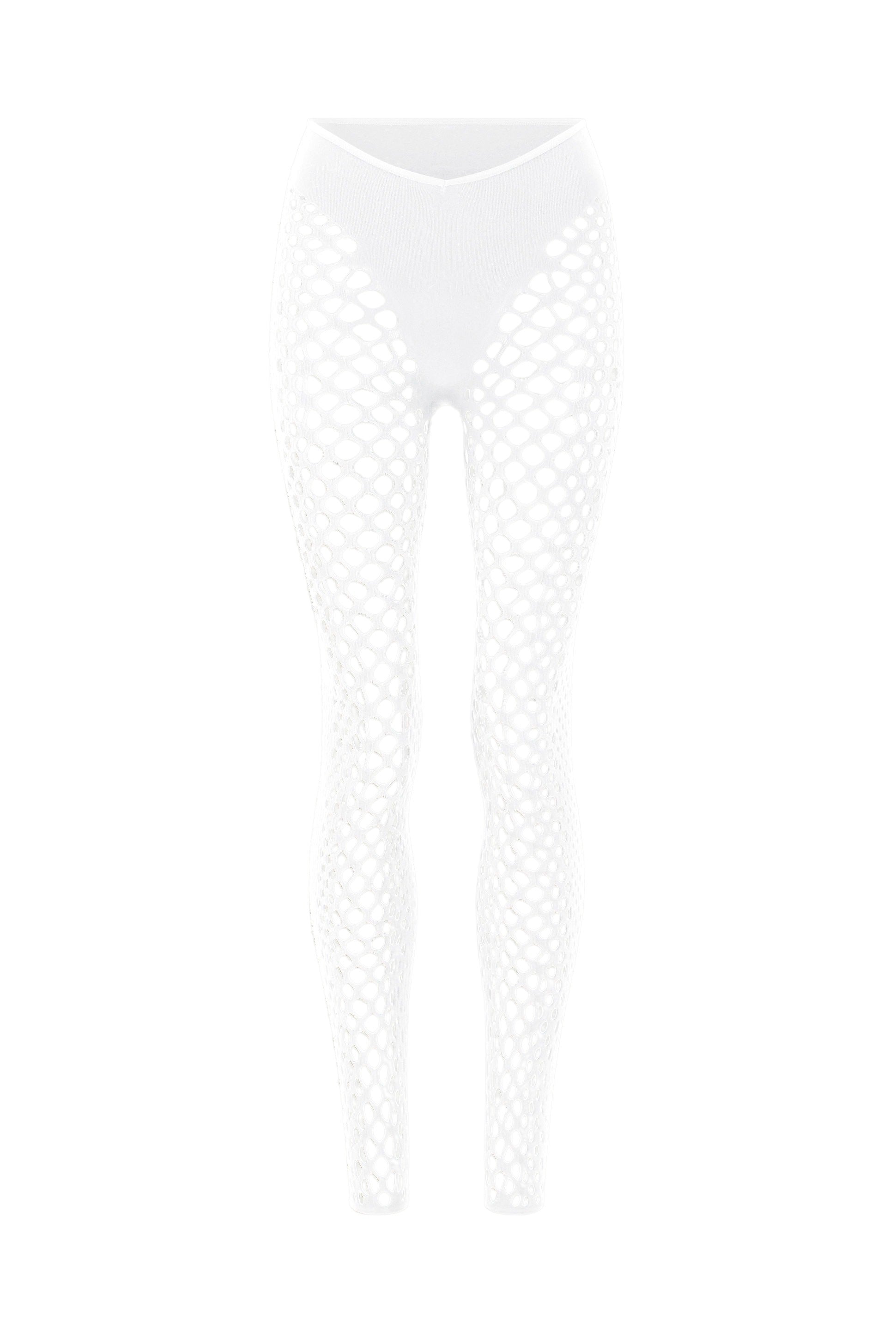 Legging Cyber en résille - Ecru