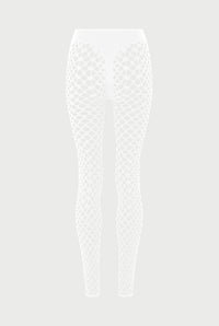 Legging Cyber en résille - Ecru