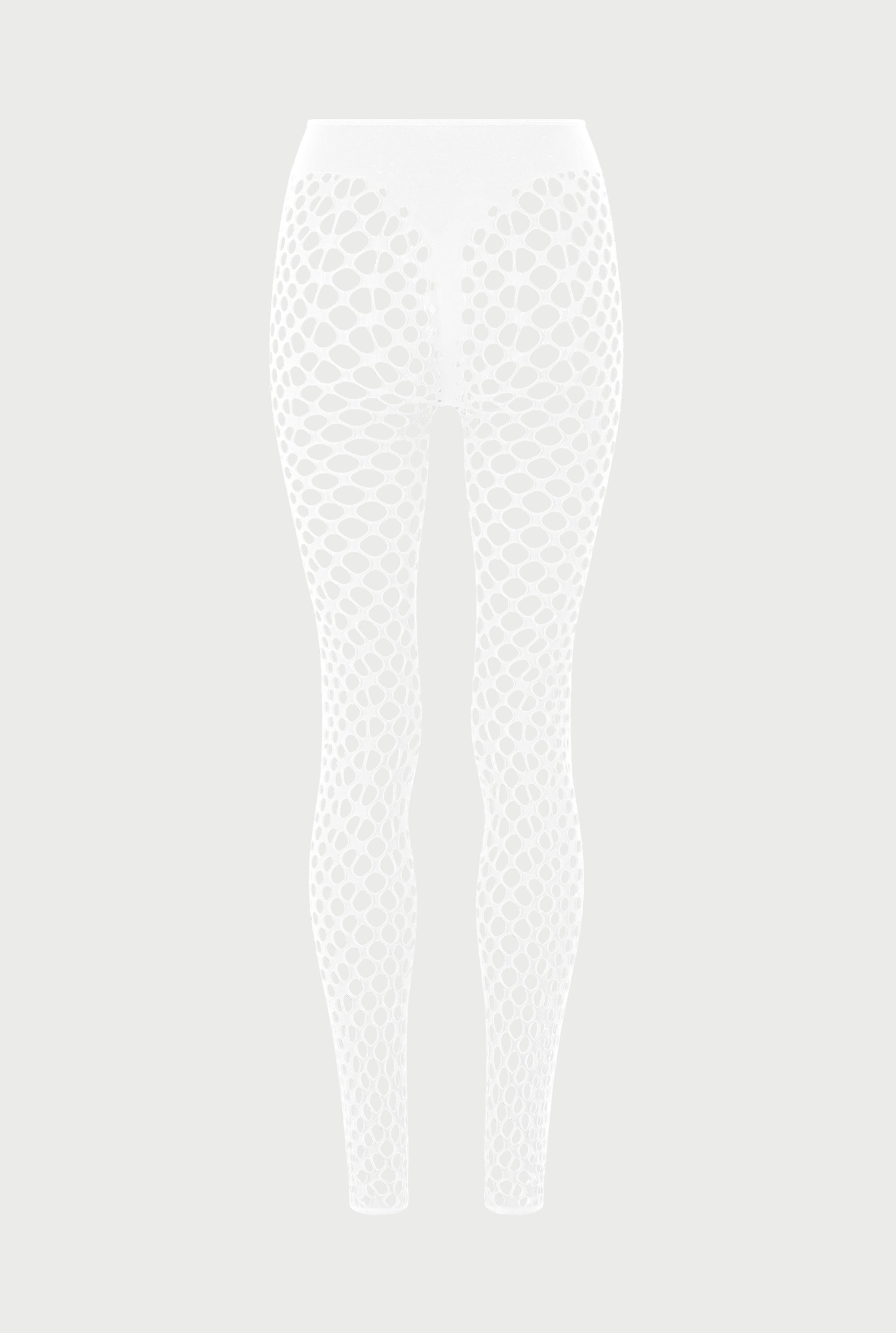 Legging Cyber en résille - Ecru