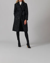 Leipoa wrap-around coat - Black
