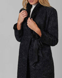 Leipoa wrap-around coat - Black