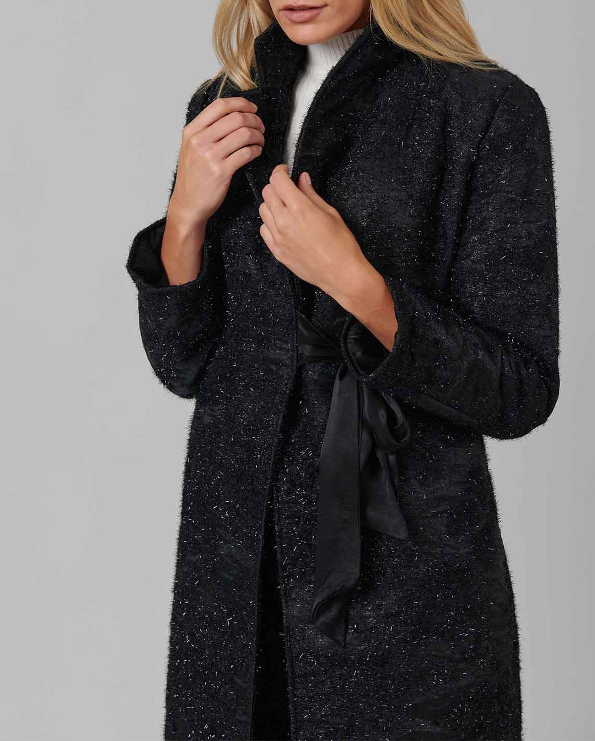 Leipoa wrap-around coat - Black