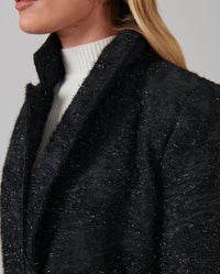 Leipoa wrap-around coat - Black