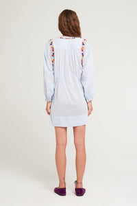 Robe brodée Leny - Blue
