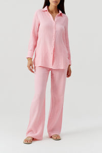 Chemise Leona à boutons - Rose