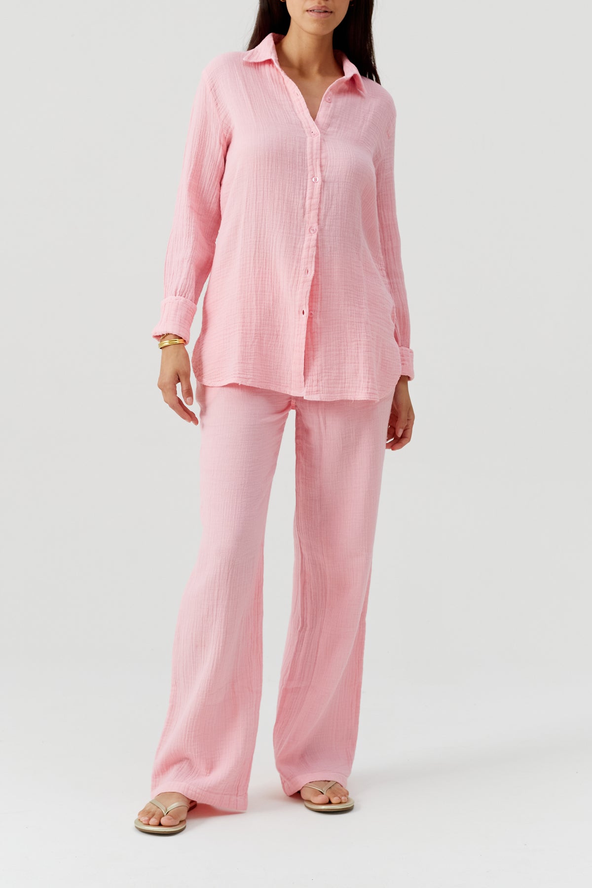 Chemise Leona à boutons - Rose