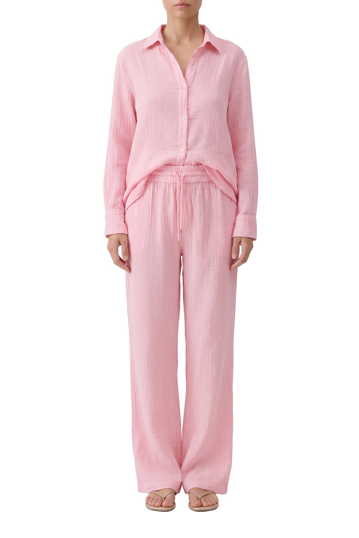 Chemise Leona à boutons - Rose