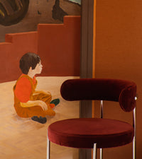Chaise Libera en velours - Cognac