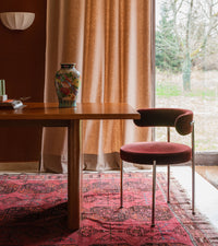 Chaise Libera en velours - Cognac