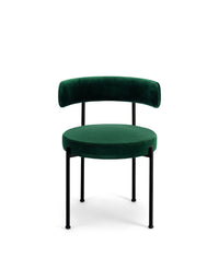 Chaise Libera structure en velours - Vert sapin et Noir