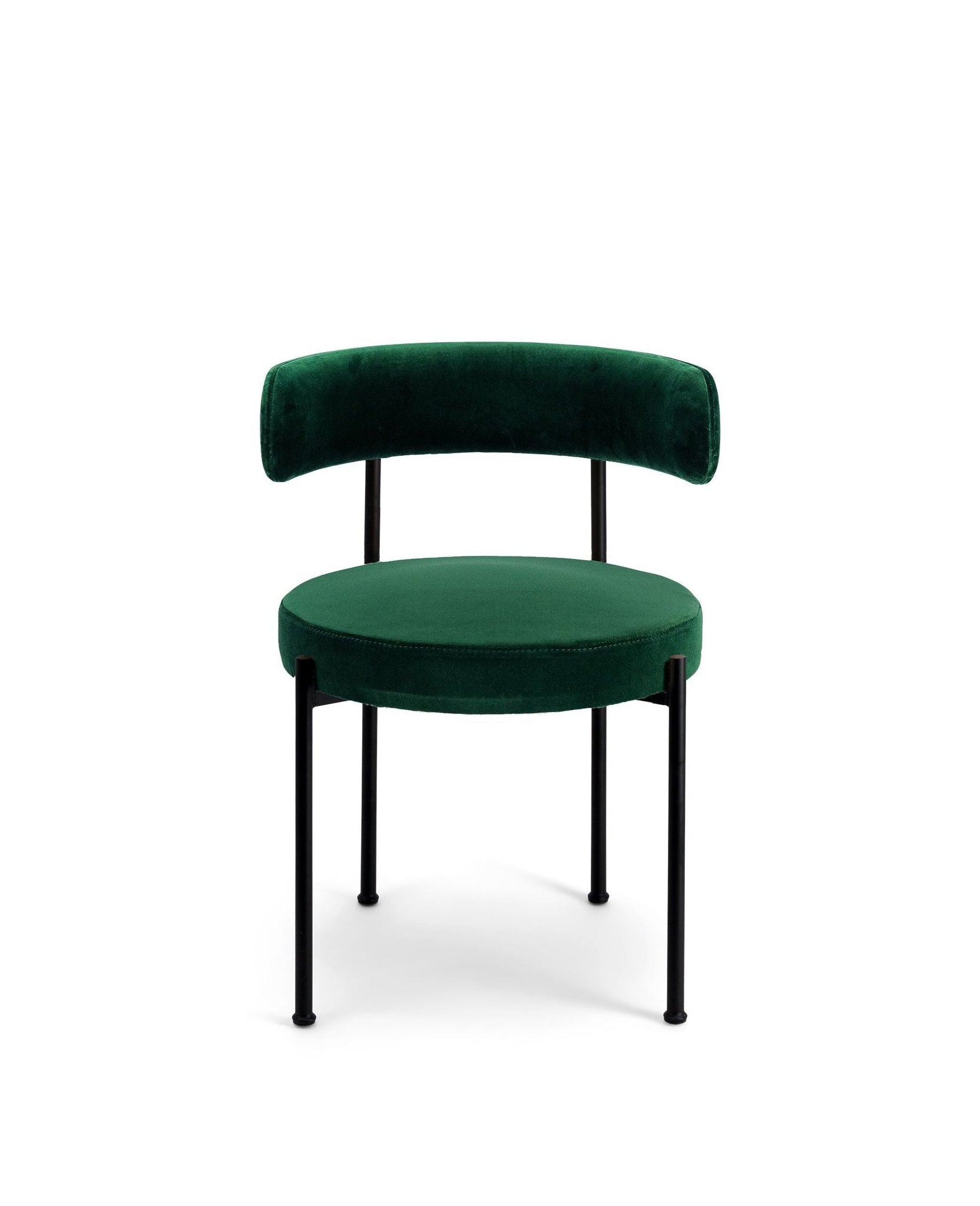 Chaise Libera structure en velours - Vert sapin et Noir