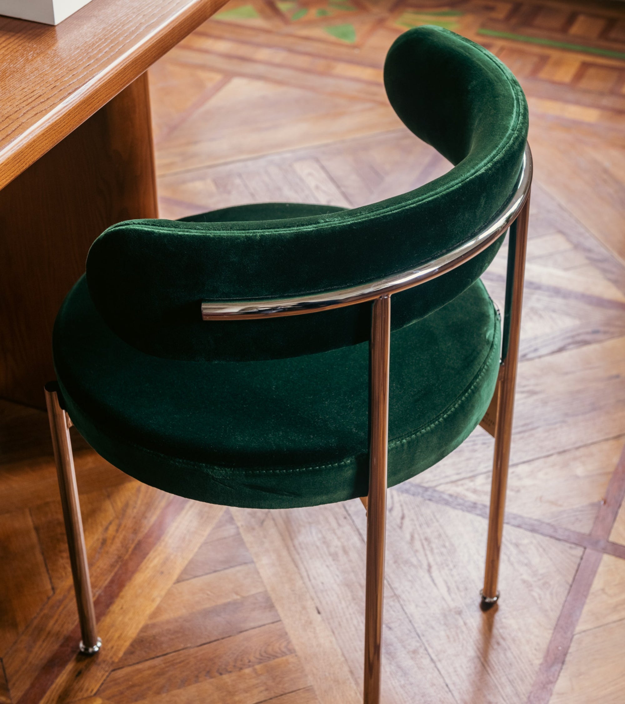 Chaise Libera structure en velours - Vert sapin
