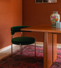 Chaise Libera structure en velours - Vert sapin et Noir