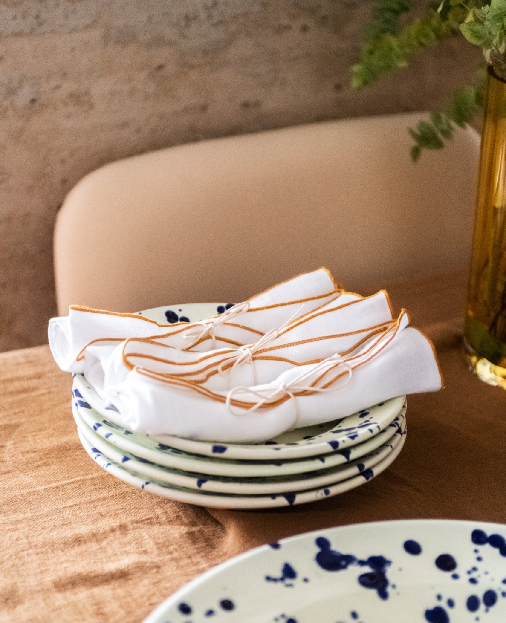 Serviette de table Tavola en lin - Blanc