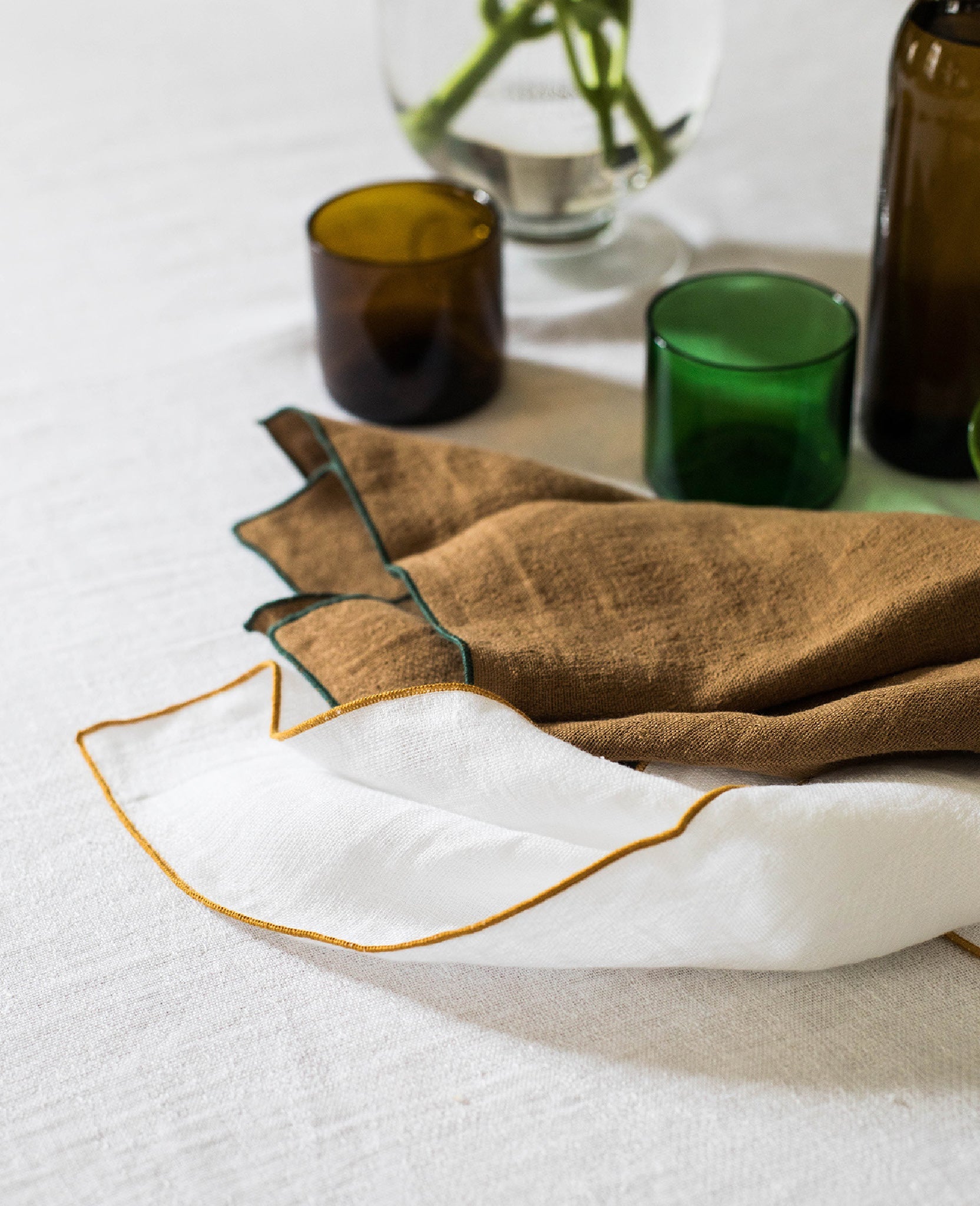 Serviette de table Tavola en lin - Blanc