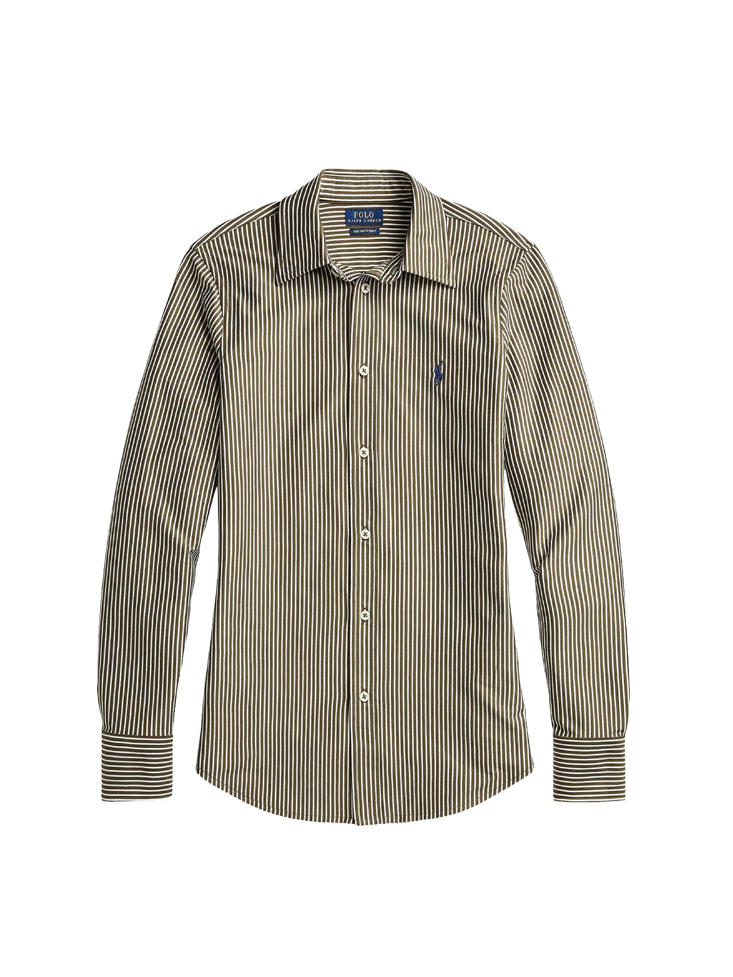 Chemise rayée à manches longues - Expedition Olive & White