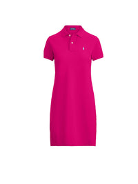 Robe polo en coton piqué - Pink Sky