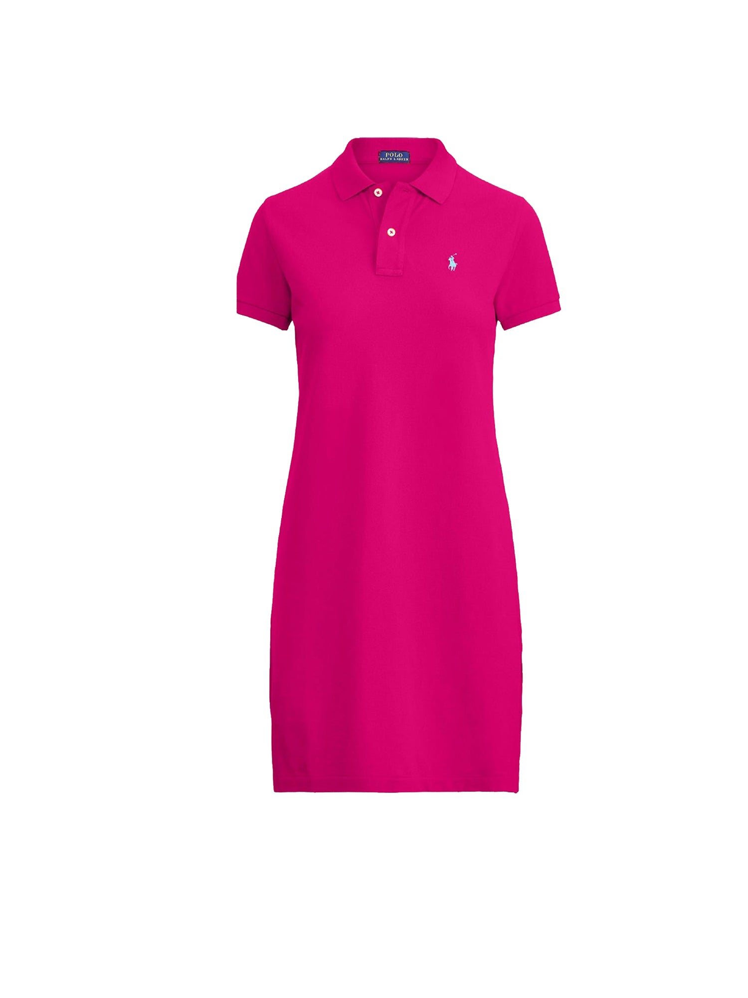Robe polo en coton piqué - Pink Sky
