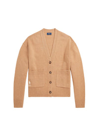 Cardigan jumper in wool blend - Camel Melange Collection