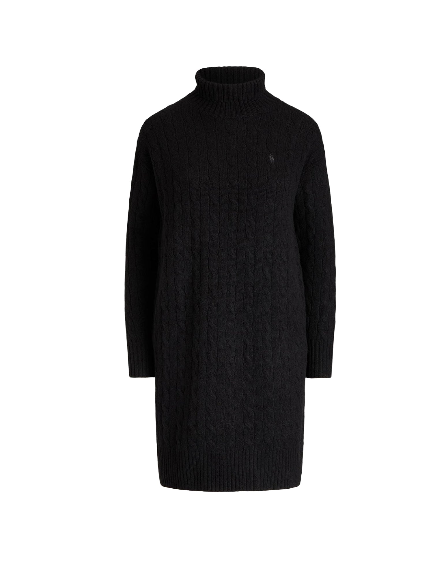Wool turtleneck jumper dress - Polo Black