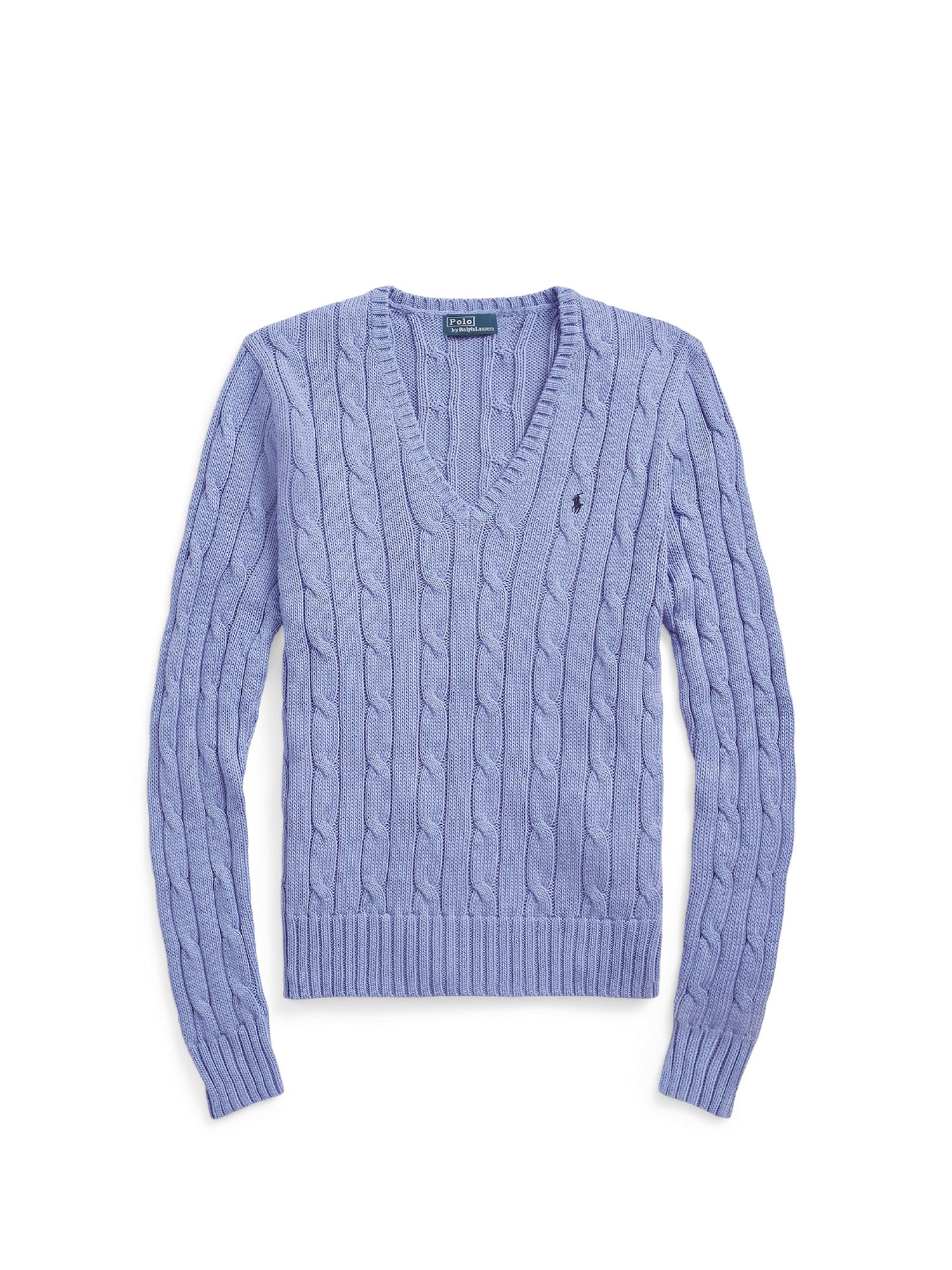 Pull Kimberly col en V torsadé en coton - New Litchfield Blue