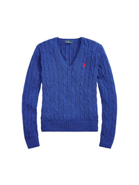 Pull Kimberly col en V torsadé en coton - Rugby Royal