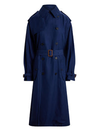 Trench-coat en soie et lin mélangé - Newport Navy