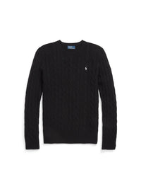 Julianna cable knit jumper in wool and cashmere blend - Polo Black