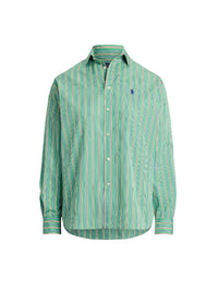 Relaxed Fit Striped Cotton Shirt - Green, Yellow & Multicolour
