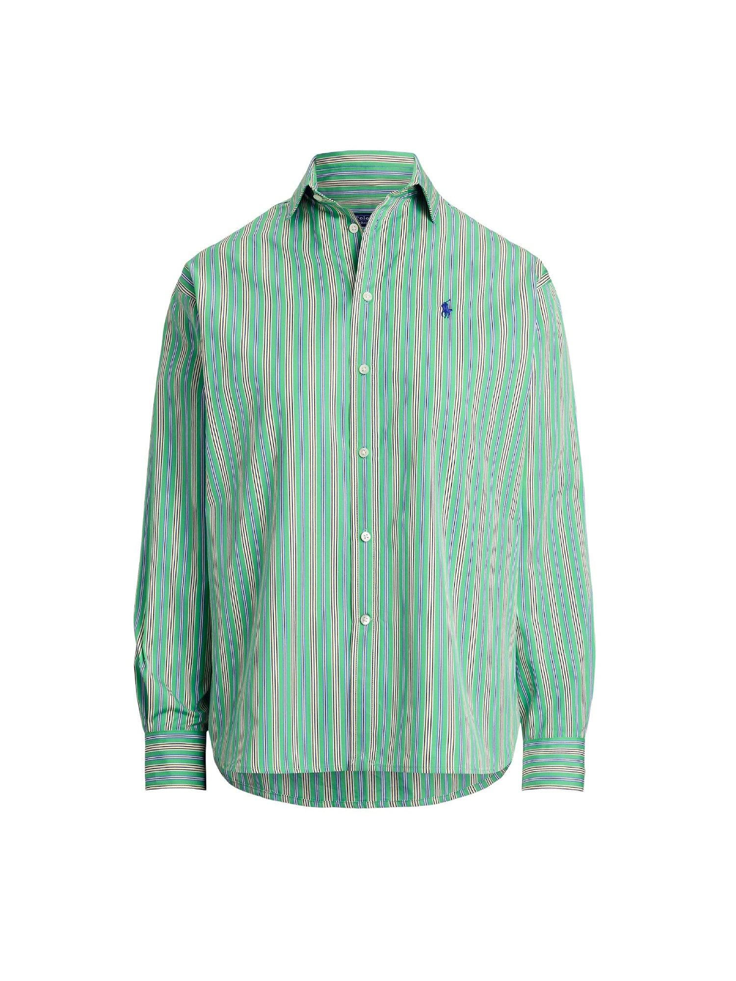 Relaxed Fit Striped Cotton Shirt - Green, Yellow & Multicolour