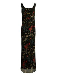 Maxi robe corset en mousseline fleurie - Midnight Garden