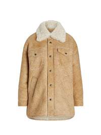 Veste utilitaire en peau lainée - Vintage Saddle-Cream