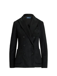 Scratched wool patch blazer - Polo Black